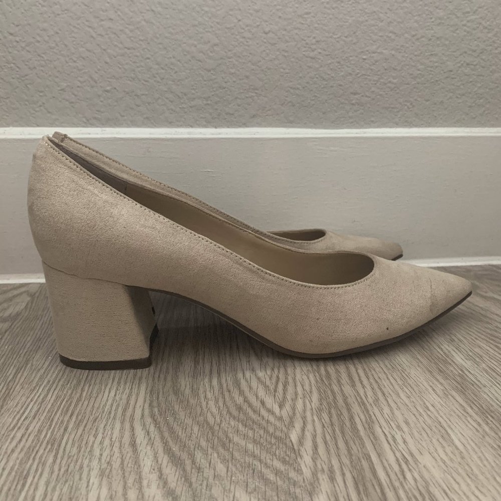 UNISA Nude Suede Block Heels